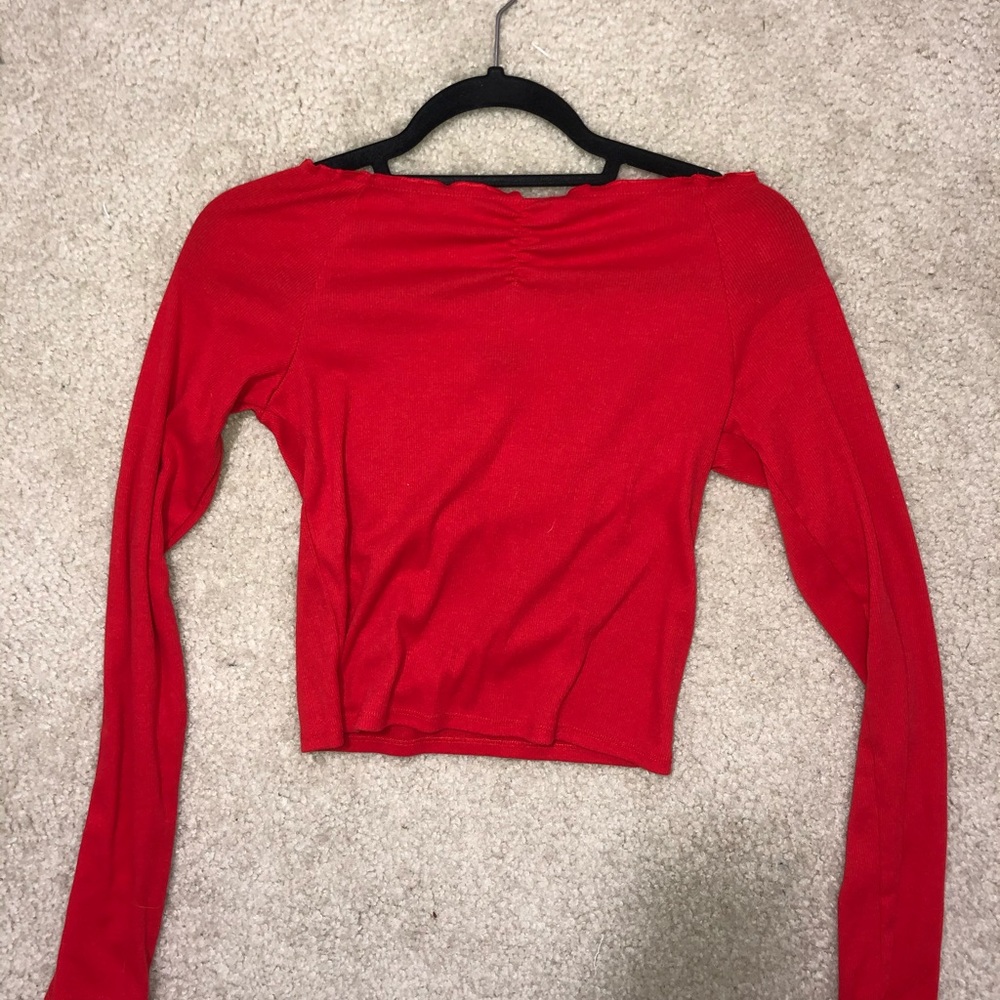 Red ruffle long sleeve! Great condition never worn